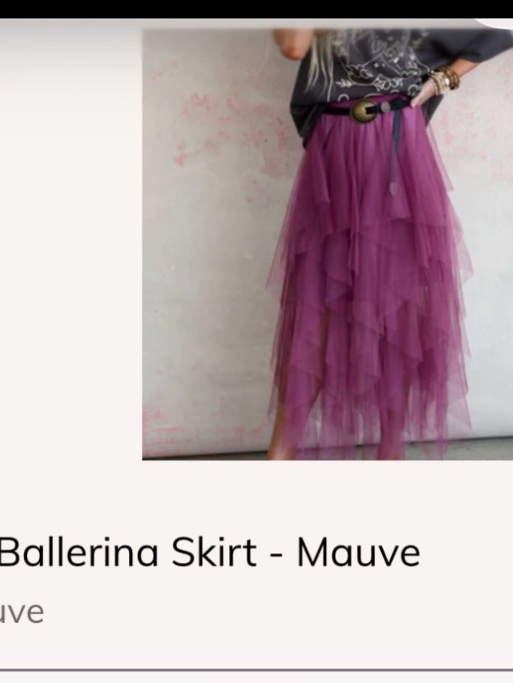Three Bird Nest Mauve Layered Tulle Maxi Skirt